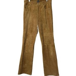 VTG SUEDE LEATHER PANTS NEW FRONTIER VINTAGE  LT BROWN SIZE 10 WAIST 32